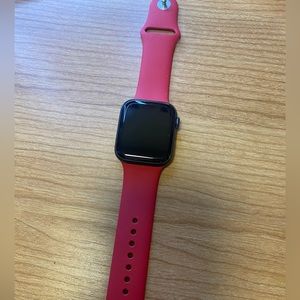 SOLD | Apple Watch SE: Black with Red Sport Band, 44m, Charger included